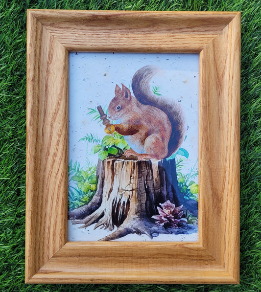 Squirrel w/Bong 5" x 7"